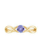 Rosec Jewels-Genuine Tanzanite Promise Ring with Crossover Shank