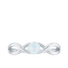 Round Moonstone Solitaire Promise Ring in Crossover Shank AAA - Rosec Jewels