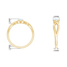 Round Moonstone Solitaire Promise Ring in Crossover Shank AAA - Rosec Jewels