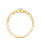 Round Moonstone Solitaire Promise Ring in Crossover Shank AAA - Rosec Jewels