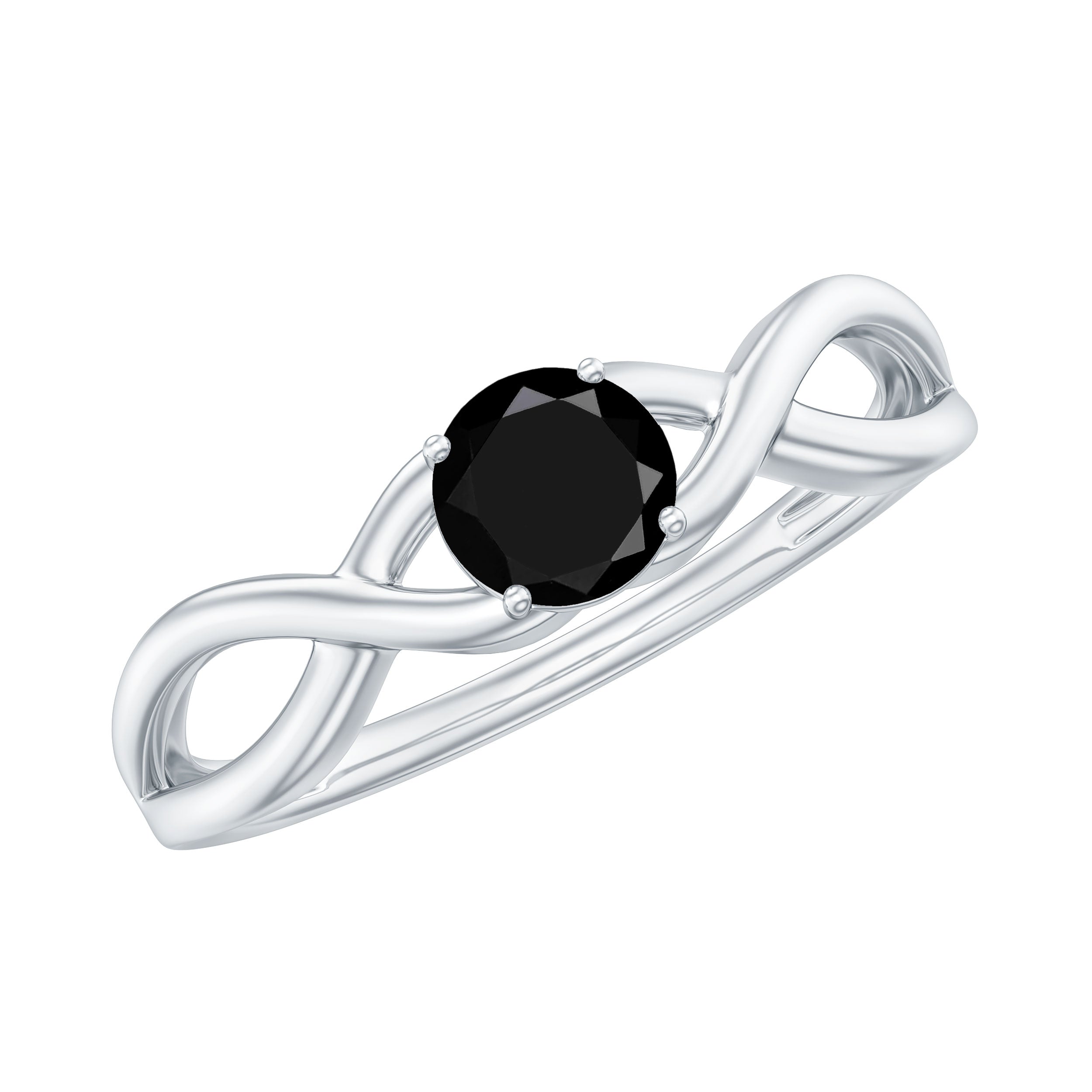Rosec Jewels-Solitaire Black Onyx Infinity Promise Ring for Women