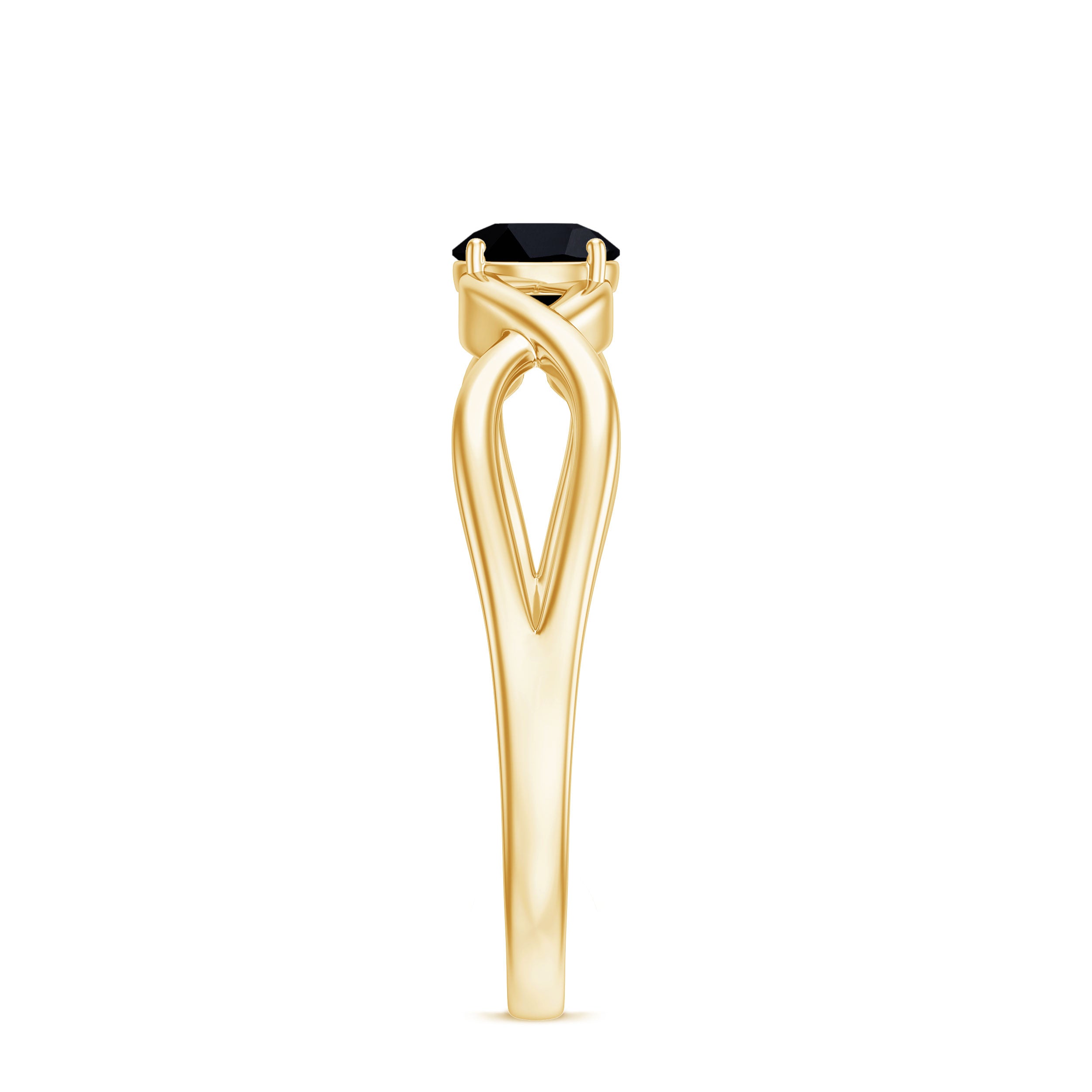 Rosec Jewels-Solitaire Black Onyx Infinity Promise Ring for Women