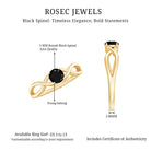 Rosec Jewels-Natural Black Spinel Proposal Ring with Crossover Shank