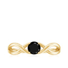 Rosec Jewels-Natural Black Spinel Proposal Ring with Crossover Shank