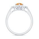 Vintage Looking Citrine Flower Engagement Ring with Certificate AAA - Rosec Jewels