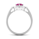 Pink Tourmaline Flower Inspired Engagement Ring with Moissanite AAA - Rosec Jewels