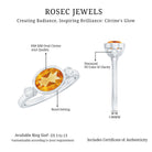 Natural 6X8mm Citrine Diamond Oval Engagement Ring in Bezel Set AAA - Rosec Jewels