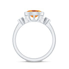Natural 6X8mm Citrine Diamond Oval Engagement Ring in Bezel Set AAA - Rosec Jewels