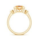 Natural 6X8mm Citrine Diamond Oval Engagement Ring in Bezel Set AAA - Rosec Jewels