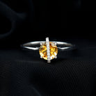 0.75 CT Designer Round Shape Citrine Ring with Diamond Stones AAA - Rosec Jewels