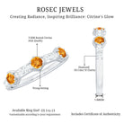 Genuine Citrine Diamond Half Eternity Ring for Anniversary AAA - Rosec Jewels