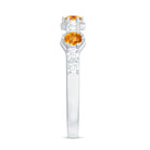 Genuine Citrine Diamond Half Eternity Ring for Anniversary AAA - Rosec Jewels