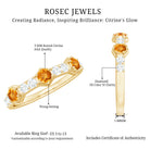 Genuine Citrine Diamond Half Eternity Ring for Anniversary AAA - Rosec Jewels