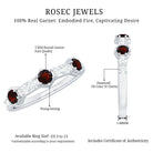 Rosec Jewels-Real Red Garnet Diamond Half Eternity Ring for Anniversary