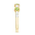Natural Peridot Diamond Half Eternity Ring for Anniversary AAA - Rosec Jewels