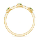 Natural Peridot Diamond Half Eternity Ring for Anniversary AAA - Rosec Jewels