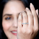Real Aquamarine and Diamond Half Eternity Ring AAA - Rosec Jewels