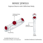 Natural Ruby Diamond Half Eternity Ring for Women AAA - Rosec Jewels