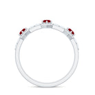 Natural Ruby Diamond Half Eternity Ring for Women AAA - Rosec Jewels
