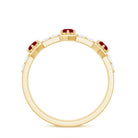 Natural Ruby Diamond Half Eternity Ring for Women AAA - Rosec Jewels