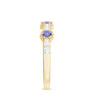 Rosec Jewels-Natural Tanzanite and Diamond Half Eternity Ring for Women