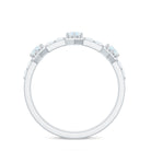 Moonstone and Diamond Minimal Half Eternity Ring AAA - Rosec Jewels