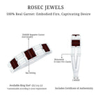 Certified Real Baguette Garnet Half Eternity Wedding Band AAA - Rosec Jewels