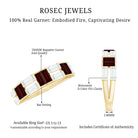 Certified Real Baguette Garnet Half Eternity Wedding Band AAA - Rosec Jewels