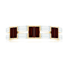 Certified Real Baguette Garnet Half Eternity Wedding Band AAA - Rosec Jewels