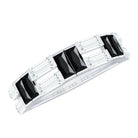 Natural Baguette Black Spinel Half Eternity Ring with Moissanite AAA - Rosec Jewels