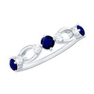 Natural Blue Sapphire Promise Ring with Diamond AAA - Rosec Jewels