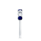Natural Blue Sapphire Promise Ring with Diamond AAA - Rosec Jewels