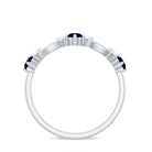 Natural Blue Sapphire Promise Ring with Diamond AAA - Rosec Jewels