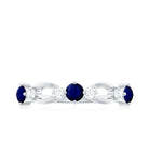 Natural Blue Sapphire Promise Ring with Diamond AAA - Rosec Jewels