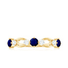 Natural Blue Sapphire Promise Ring with Diamond AAA - Rosec Jewels