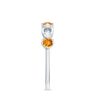 Natural Citrine Half Eternity Ring with Diamond AAA - Rosec Jewels