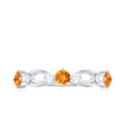 Natural Citrine Half Eternity Ring with Diamond AAA - Rosec Jewels