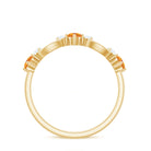 Natural Citrine Half Eternity Ring with Diamond AAA - Rosec Jewels