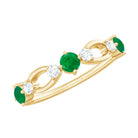 Rosec Jewels-Natural Emerald Diamond Infinity Anniversary Ring