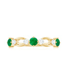 Rosec Jewels-Natural Emerald Diamond Infinity Anniversary Ring