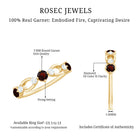 Rosec Jewels-Natural Red Garnet Diamond Half Eternity Ring for Anniversary