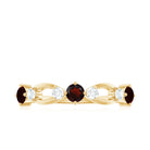 Rosec Jewels-Natural Red Garnet Diamond Half Eternity Ring for Anniversary