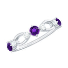 Natural Amethyst Diamond Promise Ring for Women AAA - Rosec Jewels
