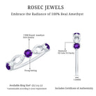 Natural Amethyst Diamond Promise Ring for Women AAA - Rosec Jewels