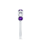 Natural Amethyst Diamond Promise Ring for Women AAA - Rosec Jewels