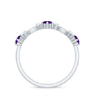 Natural Amethyst Diamond Promise Ring for Women AAA - Rosec Jewels