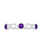 Natural Amethyst Diamond Promise Ring for Women AAA - Rosec Jewels
