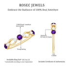 Natural Amethyst Diamond Promise Ring for Women AAA - Rosec Jewels