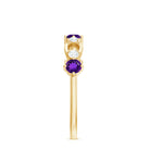 Natural Amethyst Diamond Promise Ring for Women AAA - Rosec Jewels