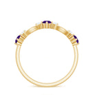 Natural Amethyst Diamond Promise Ring for Women AAA - Rosec Jewels